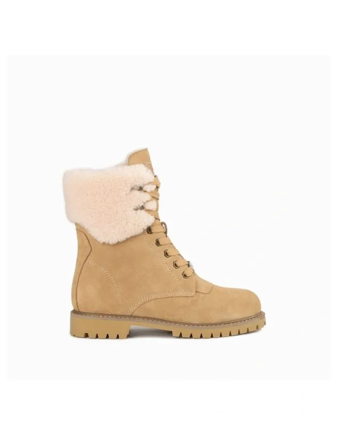 Ozwear Ugg Liliana Shearling Zip Boots in Almond