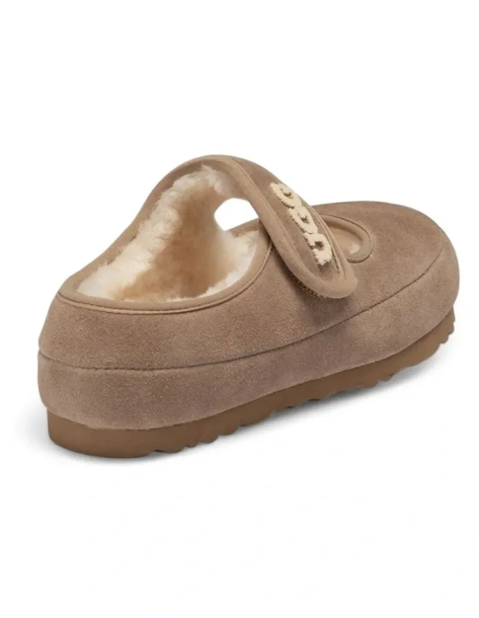 Ozwear Ugg Mary Jane Emb Logo Shoes in Brown