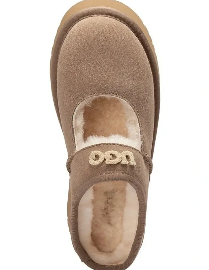 Ozwear Ugg Mary Jane Emb Logo Platform in Brown