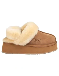 Ozwear Ugg Platform Slipper 4.5cm in Chestnut
