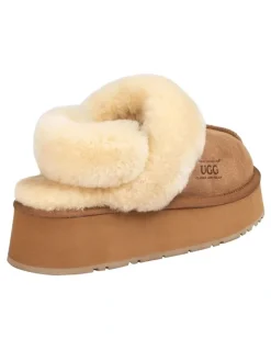 Ozwear Ugg Platform Slipper 4.5cm in Chestnut