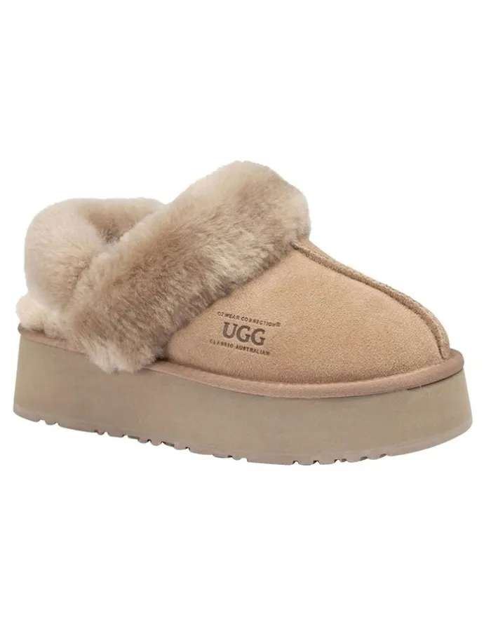 Ozwear Ugg Platform Slipper 4.5cm in Brown