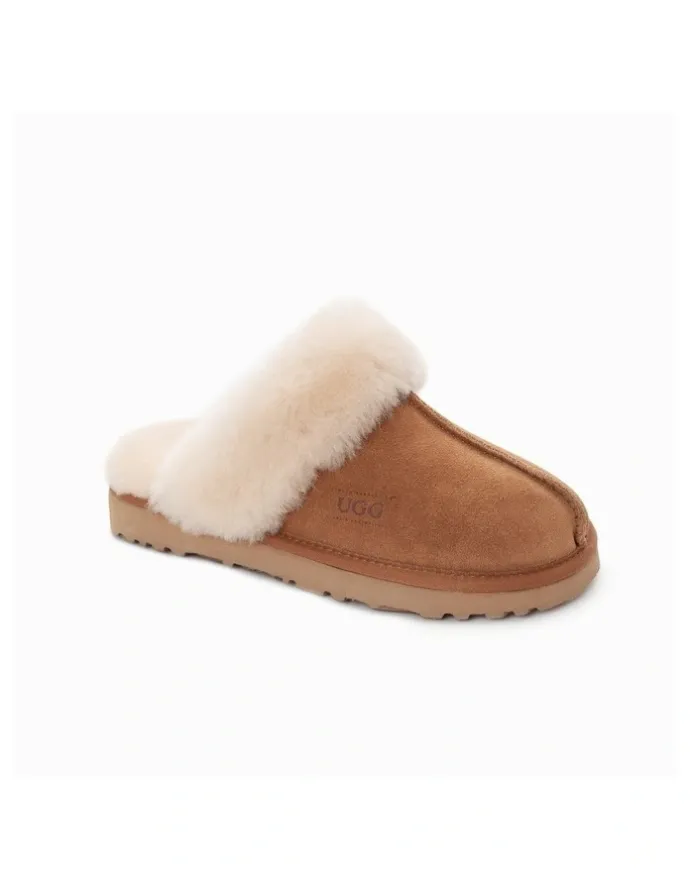 Ozwear Ugg Premium Australia Sheepskin Unisex Scuffete in Chestnut