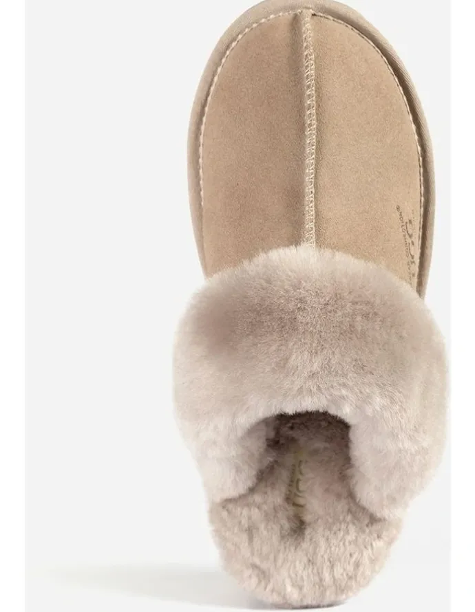Ozwear Ugg Slippers Premium Australia Sheepskin Unisex Scuffete Suede in Dove