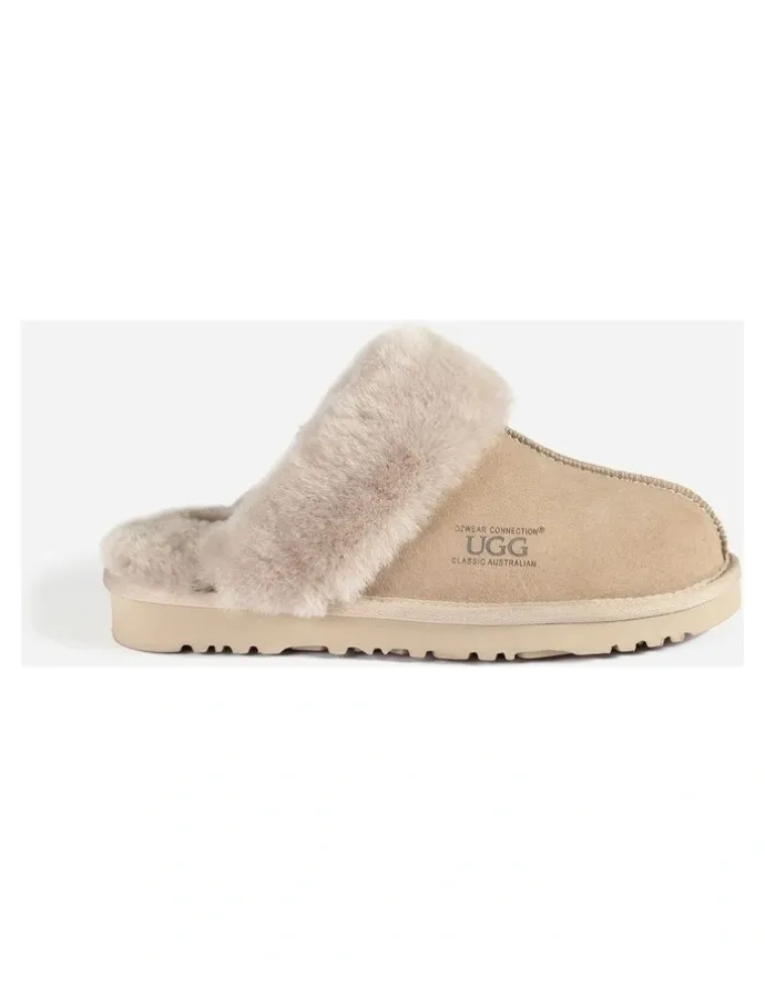 Ozwear Ugg Slippers Premium Australia Sheepskin Unisex Scuffete Suede in Dove