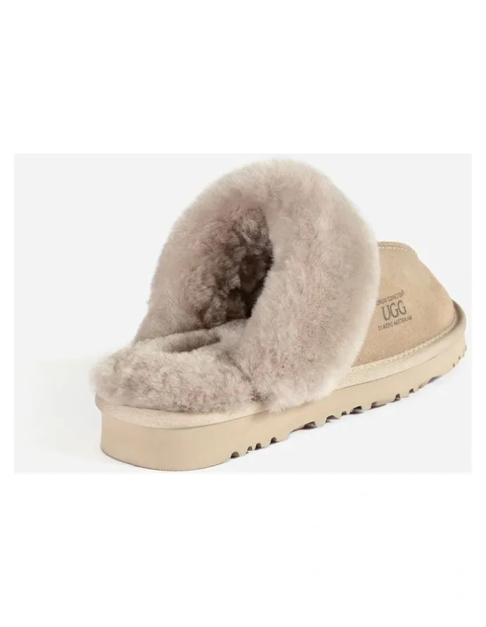 Ozwear Ugg Slippers Premium Australia Sheepskin Unisex Scuffete Suede in Dove