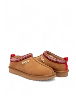 Ozwear Ugg Sydney Emb Logo Slipper in Chestnut Red