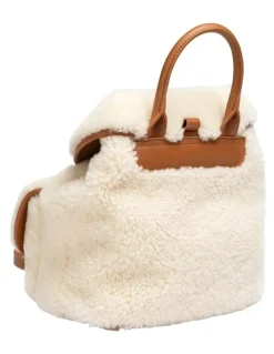 Ozwear Ugg Teddy Fluffy Backpack in Natural