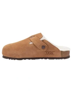 Ozwear Ugg Ugg Aussie Shearling Soft Footbed Sandals in Tan