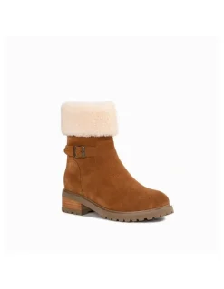 Ozwear Ugg Ugg Violet Ankle Zip Boots in Chestnut
