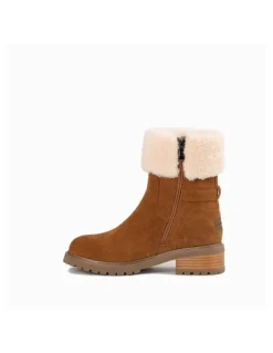Ozwear Ugg Ugg Violet Ankle Zip Boots in Chestnut