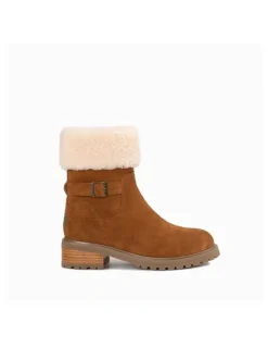 Ozwear Ugg Ugg Violet Ankle Zip Boots in Chestnut