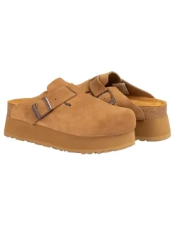 Ozwear Ugg Ugg Women Aussie Platform Soft Footbed Sandals in Tan