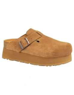 Ozwear Ugg Ugg Women Aussie Platform Soft Footbed Sandals in Tan