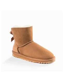 Ozwear Ugg Classic Water Resistant Mini Bailey Bow Boots in Chestnut