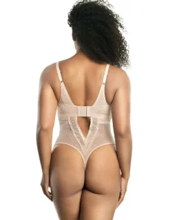 Parfait Mia Dot Wireless Thong Bodysuit in Cameo Rose