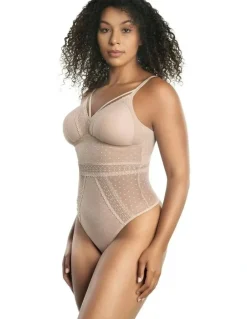 Parfait Mia Dot Wireless Thong Bodysuit in Cameo Rose