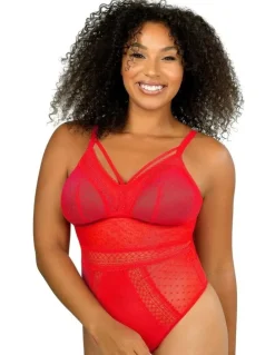 Parfait Mia Dot Wireless Thong Bodysuit in Racing Red