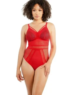 Parfait Mia Dot Wireless Thong Bodysuit in Racing Red