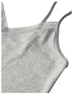 Passionata Charlotte Cotton & Modal Cropped Cami Top in Heather Gray