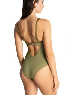 Passionata Gardenia Wirefree Lingerie Bodysuit With Lace in Olive