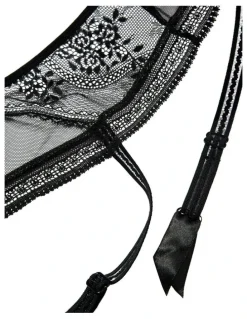 Passionata Maddie Sheer Lace Suspender Belt in Black