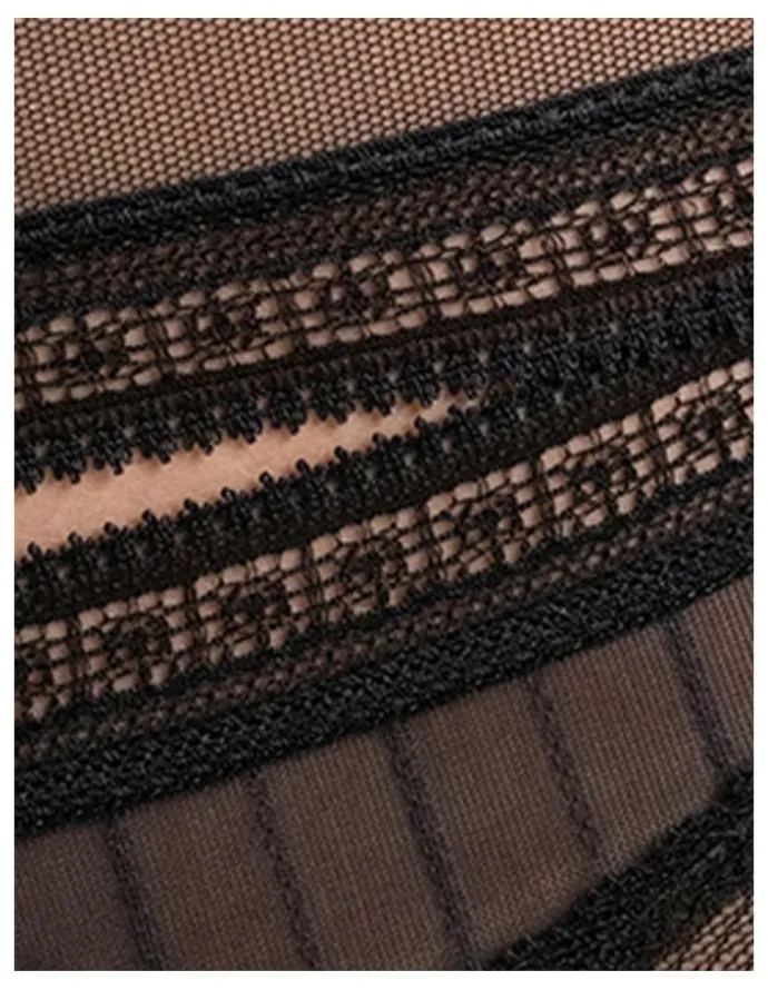 Passionata Maddie Sheer Lace Suspender Belt in Black
