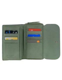 PIERRE CARDIN Bi-Fold Tab Wallet in Sage