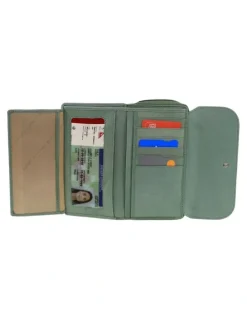 PIERRE CARDIN Bi-Fold Tab Wallet in Sage