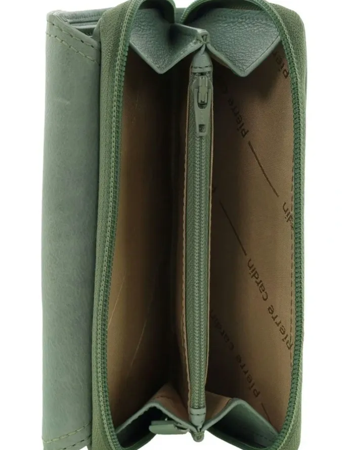 PIERRE CARDIN Bi-Fold Tab Wallet in Sage