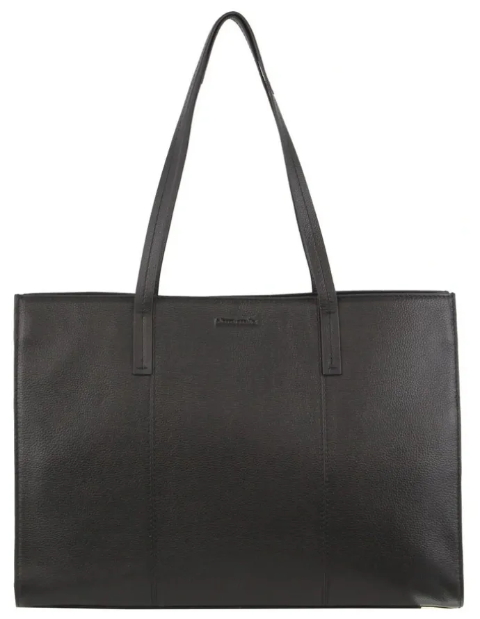 PIERRE CARDIN Leather Tote Bag in Black