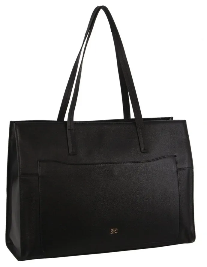 PIERRE CARDIN Leather Tote Bag in Black