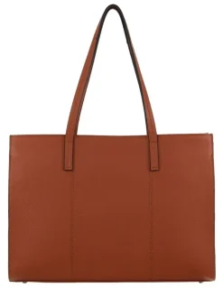 PIERRE CARDIN Leather Tote Bag in Cognac