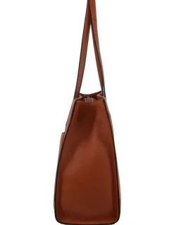 PIERRE CARDIN Leather Tote Bag in Cognac