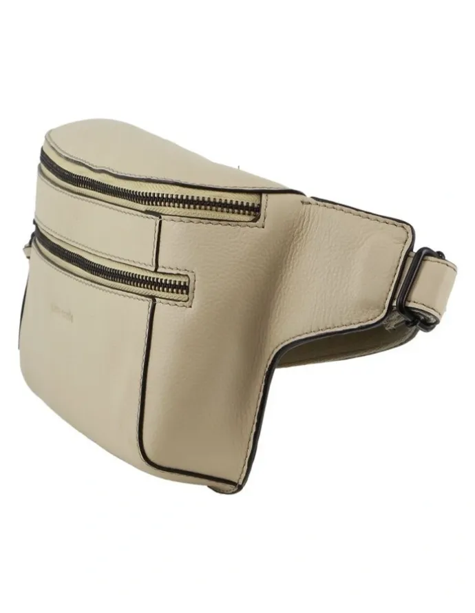 PIERRE CARDIN Leather 3-Way Sling Bag in Cement