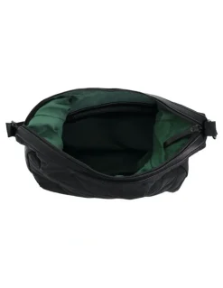 PIERRE CARDIN Nylon Geometric Hobo Bag in Black