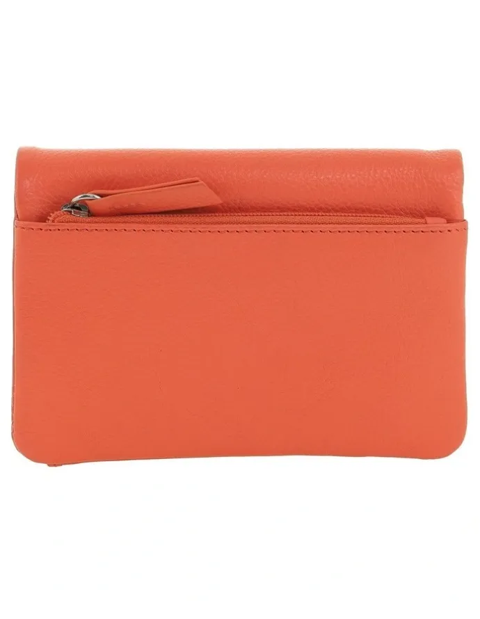 PIERRE CARDIN Pierre Cardin Genuine Leather Bi-Fold Wallet in Tangerine