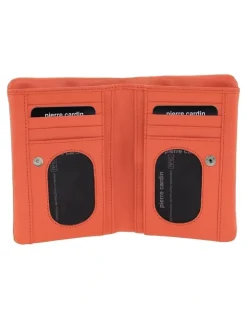 PIERRE CARDIN Pierre Cardin Genuine Leather Bi-Fold Wallet in Tangerine