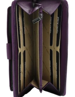 PIERRE CARDIN Pierre Cardin Zip Around Leather Wristlet Wallet in Wine