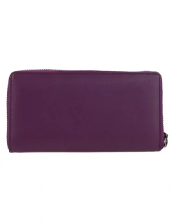 PIERRE CARDIN Pierre Cardin Zip Around Leather Wristlet Wallet in Wine