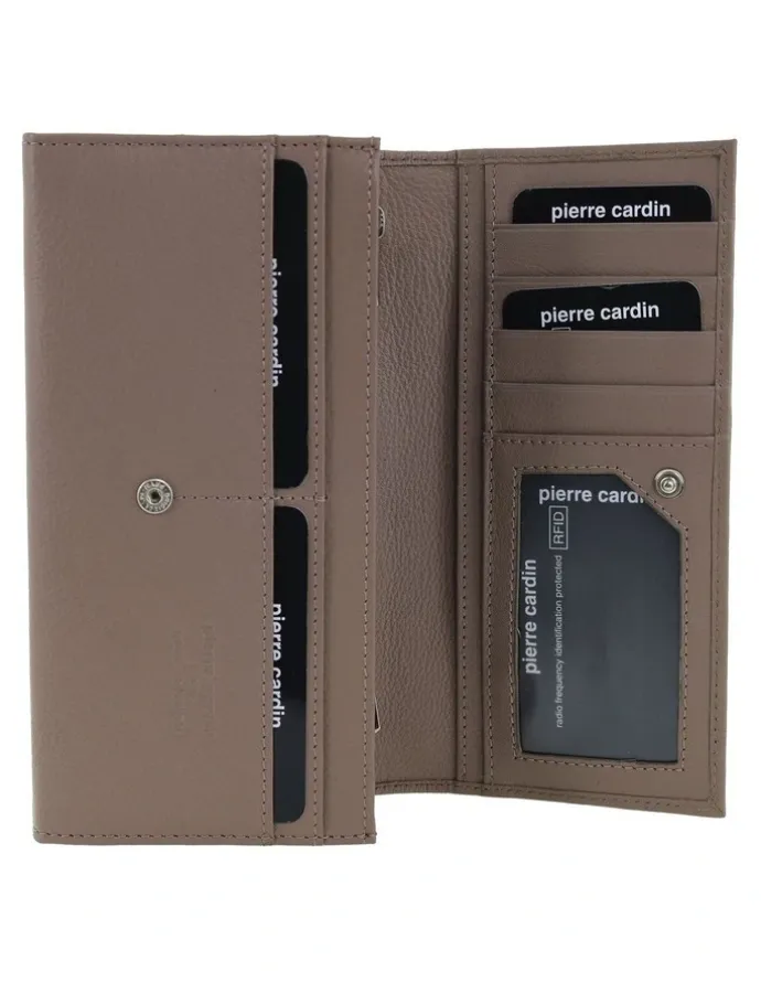 PIERRE CARDIN Pierre Cardin Genuine Leather Wallet in Taupe