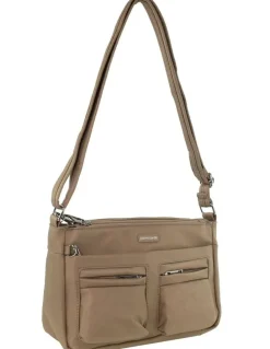 PIERRE CARDIN Pierre Cardin Nylon Anti-Theft Crossbody Bag in Camel