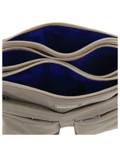 PIERRE CARDIN Pierre Cardin Nylon Anti-Theft Crossbody Bag in Camel