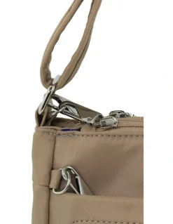 PIERRE CARDIN Pierre Cardin Nylon Anti-Theft Crossbody Bag in Camel