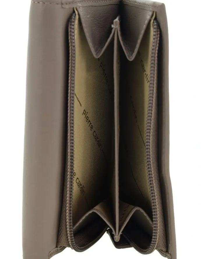 PIERRE CARDIN Pierre Cardin Italian Leather Tri-Fold Wallet in Taupe