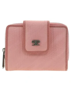 PIERRE CARDIN Pierre Cardin Genuine Leather Bi-Fold Wallet with Zip Coin Section in Pink