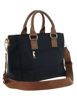 PIERRE CARDIN RFID Anti-Theft Nylon Mini Tote with Crossbody in Black