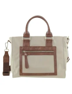 PIERRE CARDIN RFID Anti-Theft Nylon Mini Tote with Crossbody in Camel