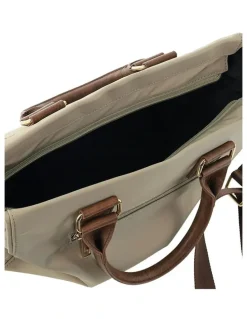 PIERRE CARDIN RFID Anti-Theft Nylon Mini Tote with Crossbody in Camel
