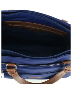 PIERRE CARDIN RFID Anti-Theft Nylon Mini Tote with Crossbody in Navy
